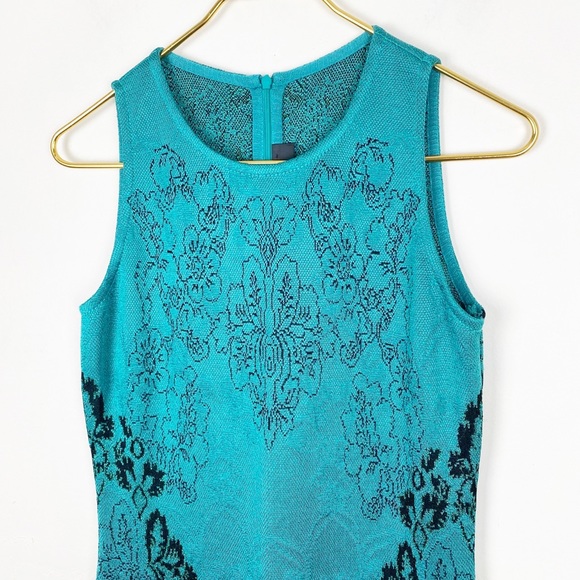 St. John Floral Cascade Jacquard Knit Sheath Dress - Picture 5 of 10